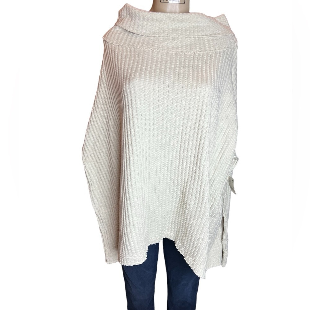 Free People x Juicy Couture NWT Oversized Thermal Top Split Back in Ston…